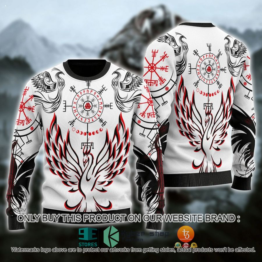 HOT Viking Phoenix Vegvisir Ugly Christmas Sweater 2 viking phoenix vegvisir ugly christmas sweater 2 96282