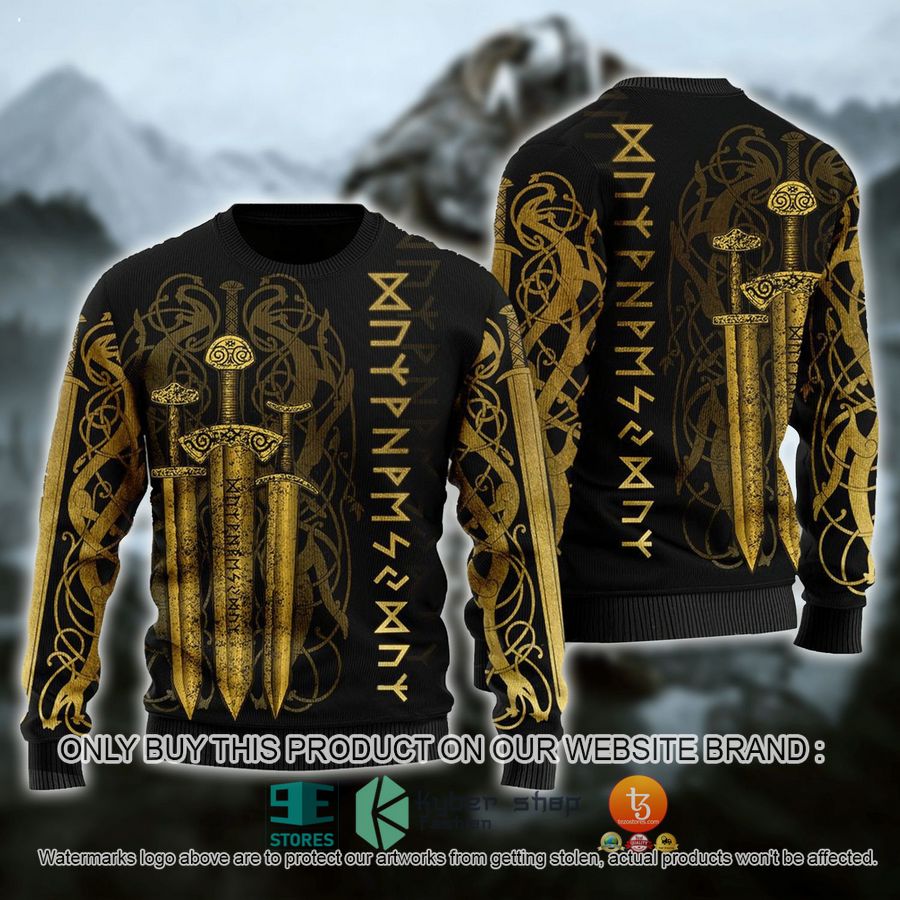 HOT Viking Sword Ugly Christmas Sweater 4 viking sword ugly christmas sweater 4 3766
