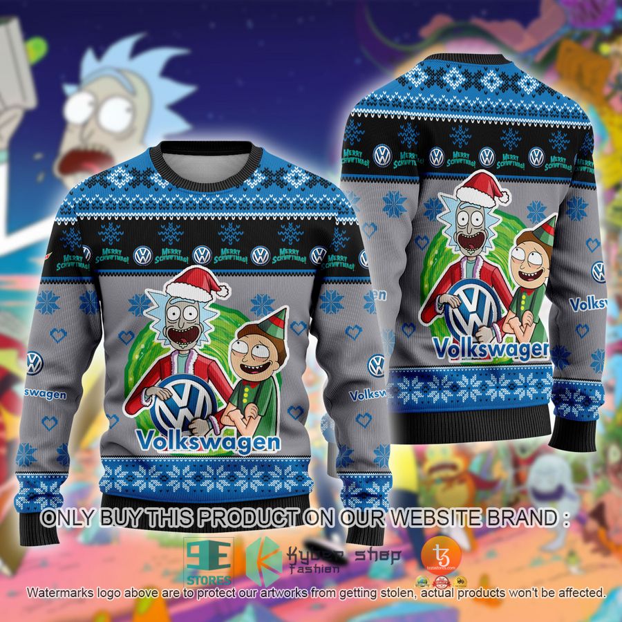 NEW Volkswagen Car Rick and Morty Sweatshirt 9 volkswagen car rick and morty ugly christmas sweater 1 76641