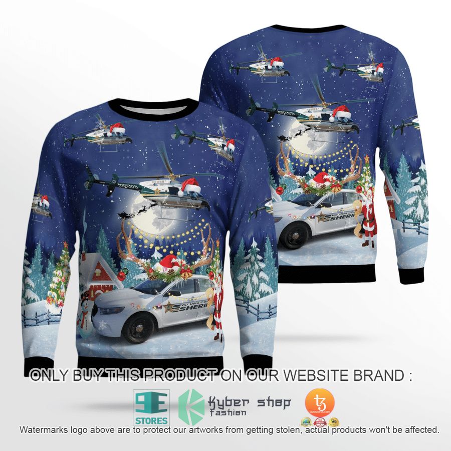 volusia county sheriff bell 407 ford police interceptor christmas sweater sweatshirt 1 75639