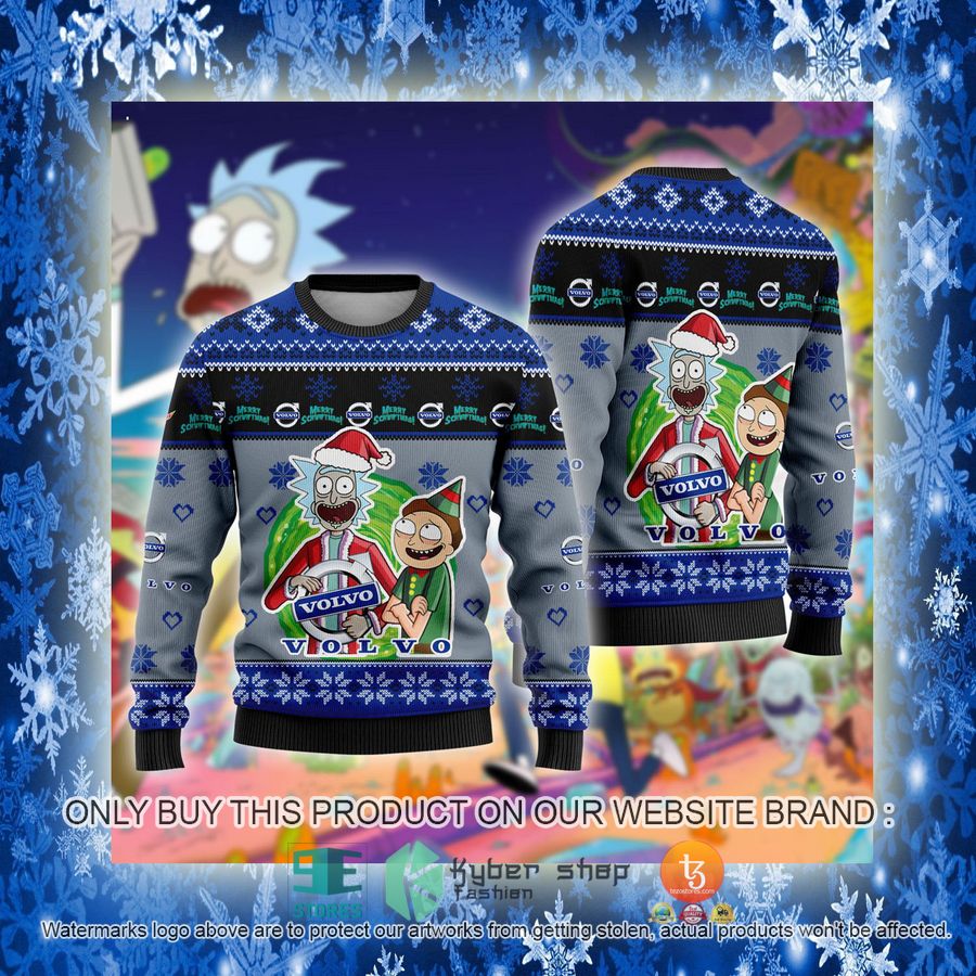 NEW Volvo Car Rick and Morty Sweatshirt 3 volvo car rick and morty ugly christmas sweater 3 35801