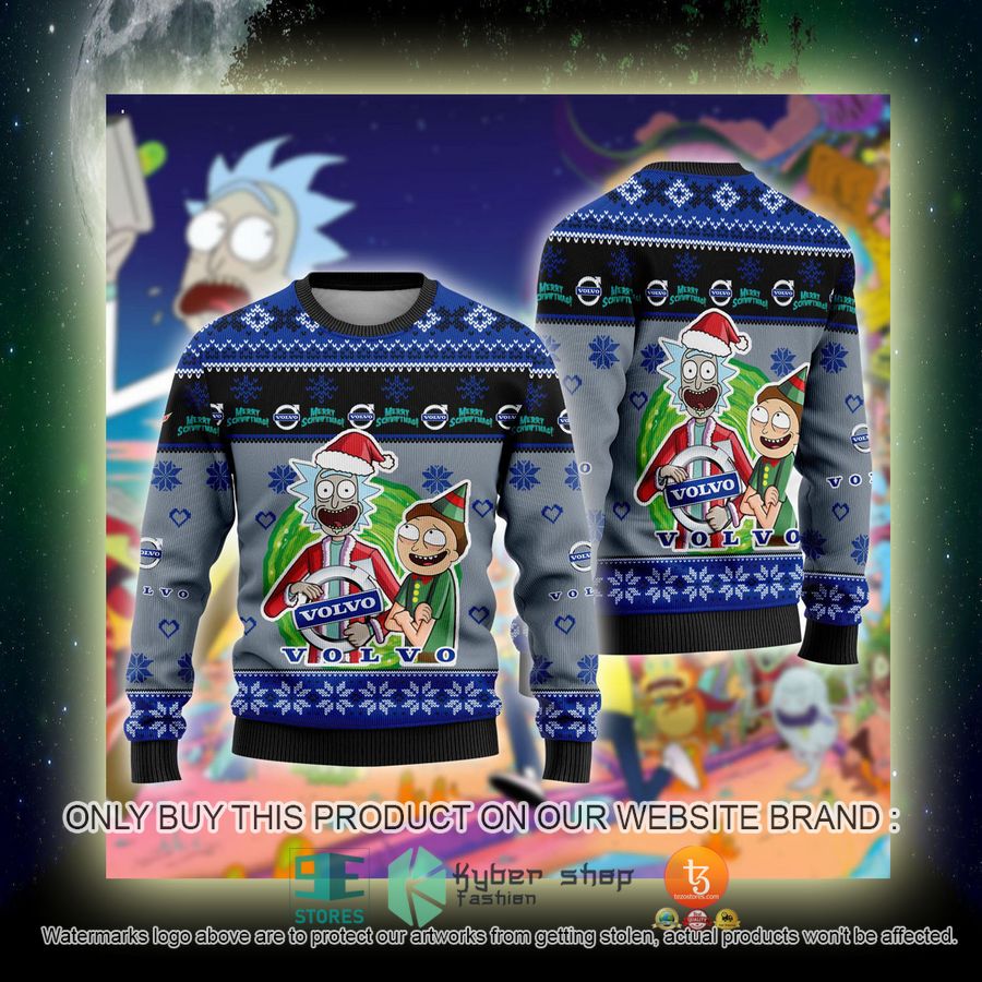 NEW Volvo Car Rick and Morty Sweatshirt 4 volvo car rick and morty ugly christmas sweater 4 26477