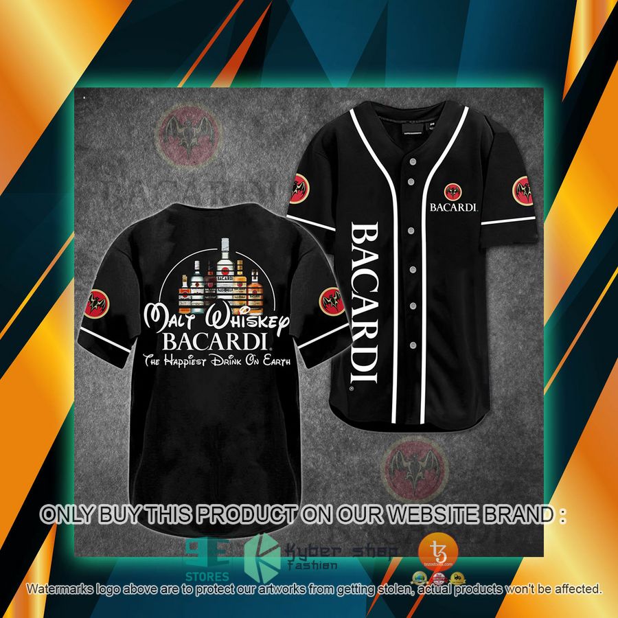 NEW Walt Whiskey Bacardi The Happiest Drink On Earth Baseball Shirt 6 walt whiskey bacardi the happiest drink on earth baseball jersey 1 51662