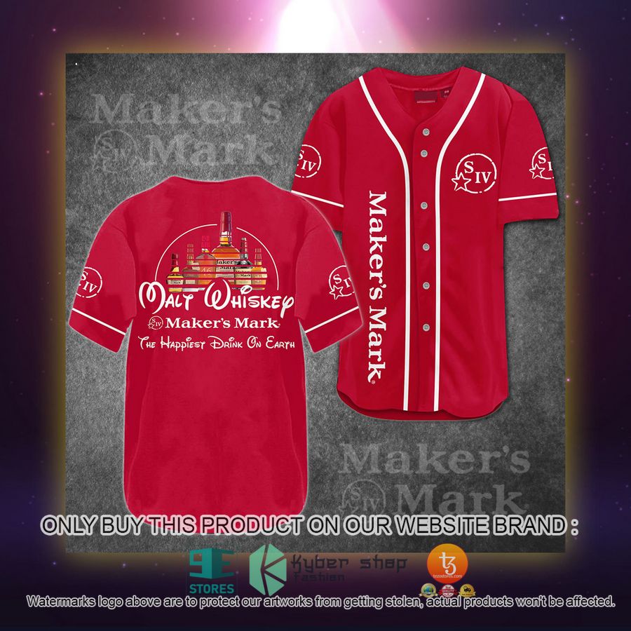 NEW Walt Whiskey Maker’s Mark Malt Whiskey The Happiest Drink On Earth Baseball Shirt 2 walt whiskey makers mark malt whiskey the happiest drink on earth baseball jersey 2 58178