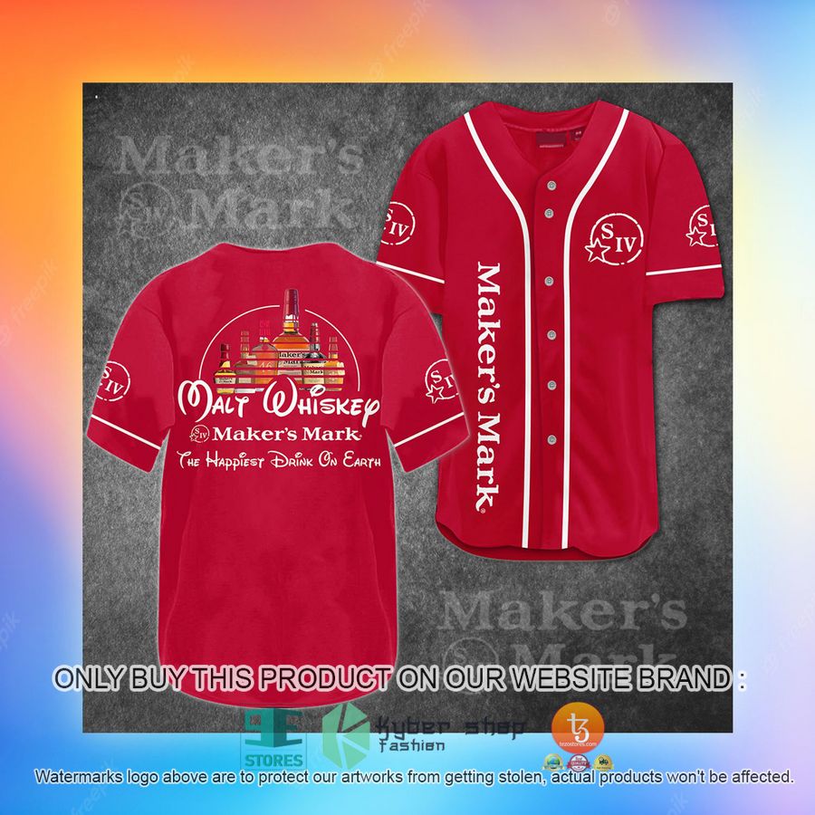 NEW Walt Whiskey Maker’s Mark Malt Whiskey The Happiest Drink On Earth Baseball Shirt 3 walt whiskey makers mark malt whiskey the happiest drink on earth baseball jersey 3 78679