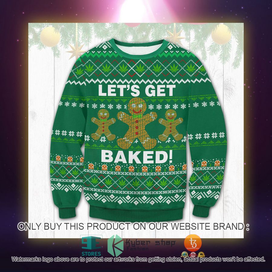 HOT Weed Let's Get Baked Ugly Sweater 2 weed lets get baked ugly sweater 2 89534