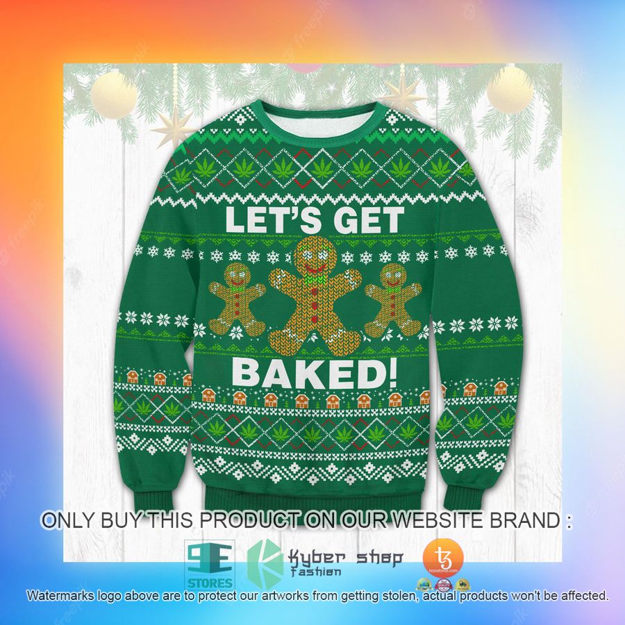 HOT Weed Let's Get Baked Ugly Sweater 3 weed lets get baked ugly sweater 3 74599