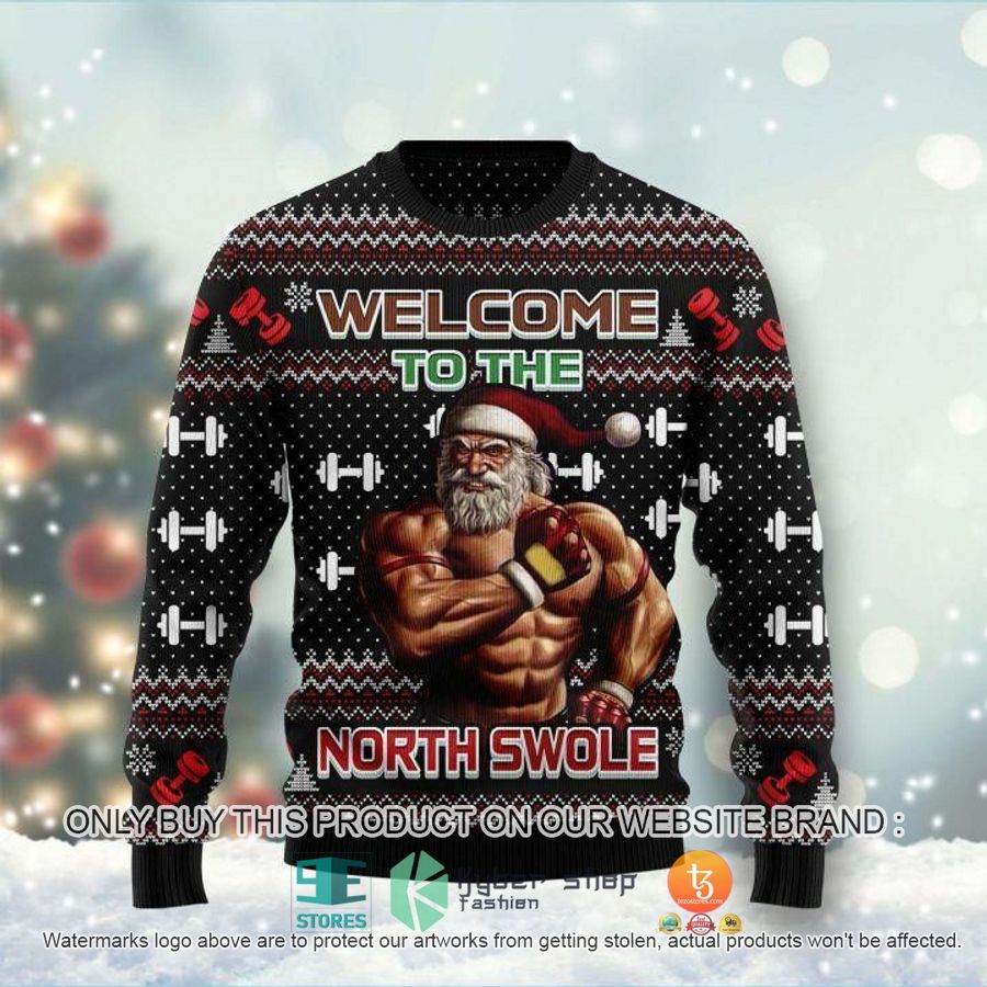 welcome to the north swole ugly christmas sweater 1 4154