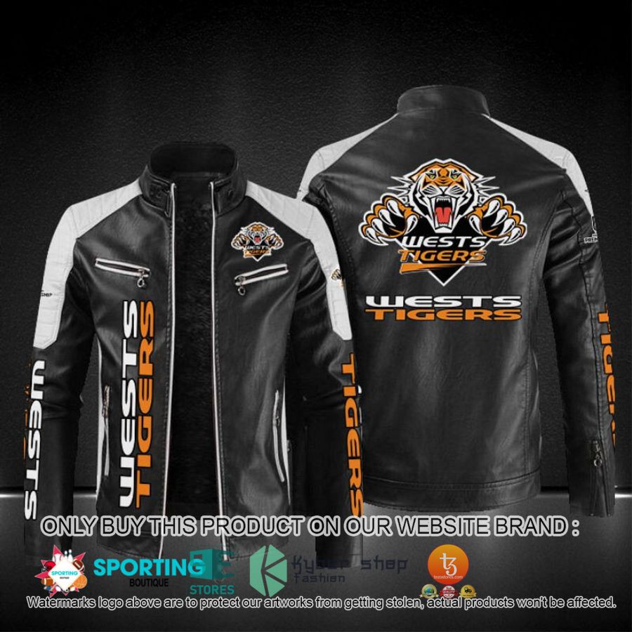 wests tigers block leather jacket 1 4465