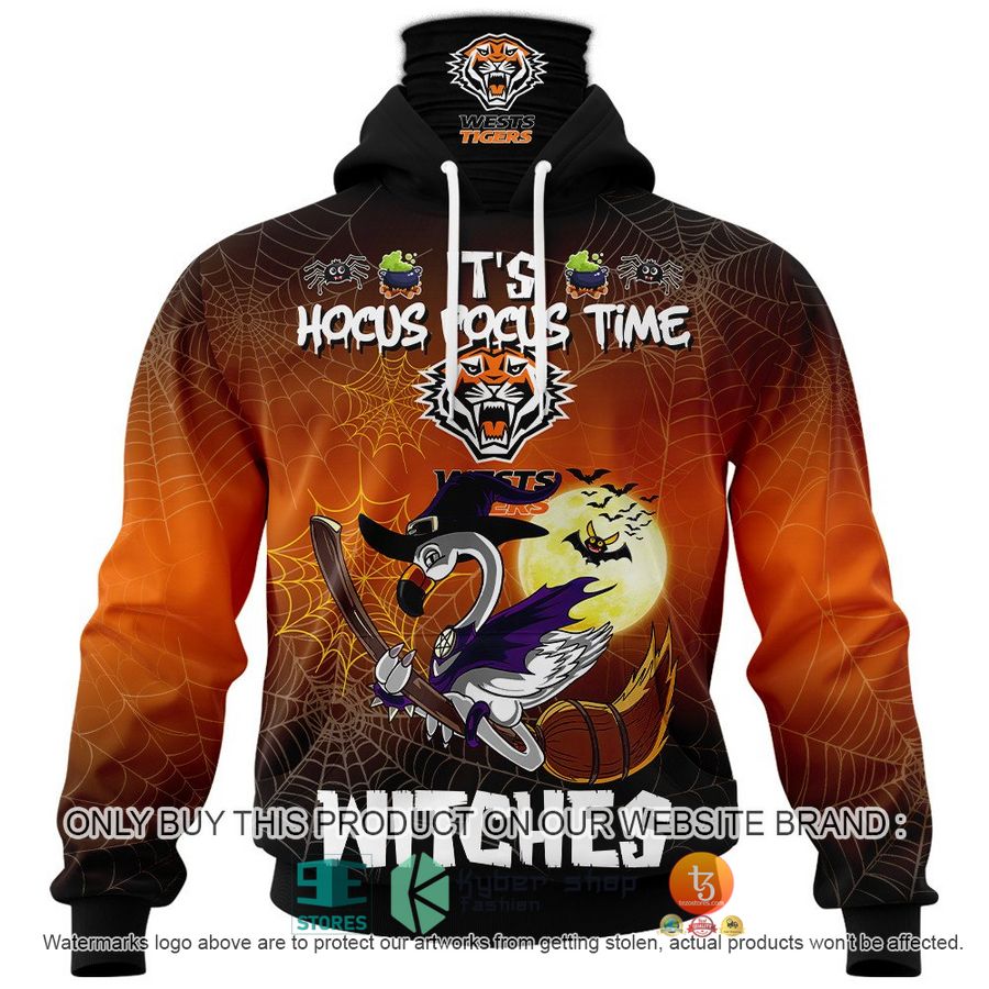 NEW Wests Tigers It's Hocus Pocus Time Halloween Flamingo Witches Hoodie, Shirt 5 wests tigers its hocus pocus time halloween flamingo witches shirt hoodie 5 99802