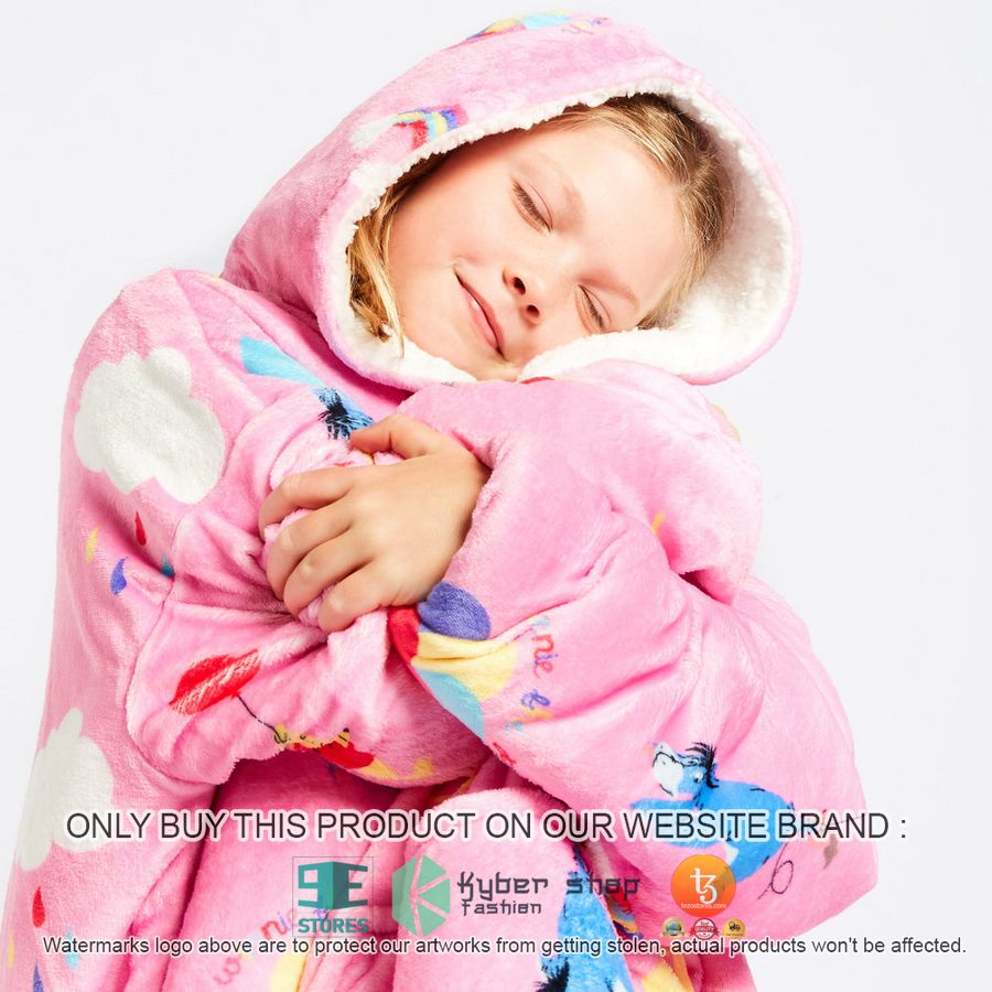 NEW Winnie-the-Pooh and friends balloon pink Fleece Hoodie Blanket 5 winnie the pooh and friends balloon pink sherpa hoodie blanket 5 42410