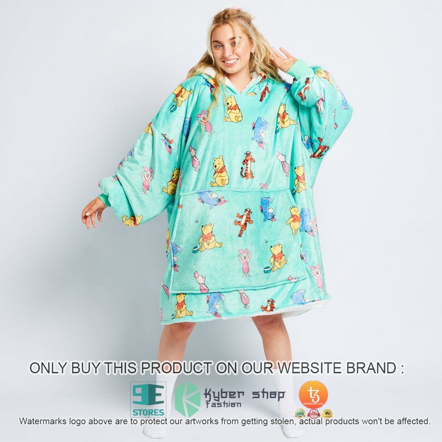 NEW Winnie-the-Pooh and friends cyan Fleece Hoodie Blanket 16 winnie the pooh and friends cyan sherpa hoodie blanket 1 18964
