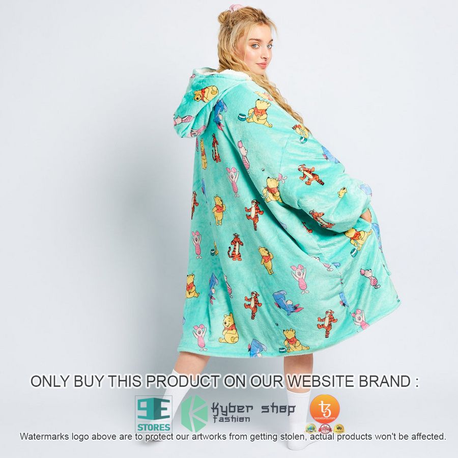 NEW Winnie-the-Pooh and friends cyan Fleece Hoodie Blanket 2 winnie the pooh and friends cyan sherpa hoodie blanket 2 39975