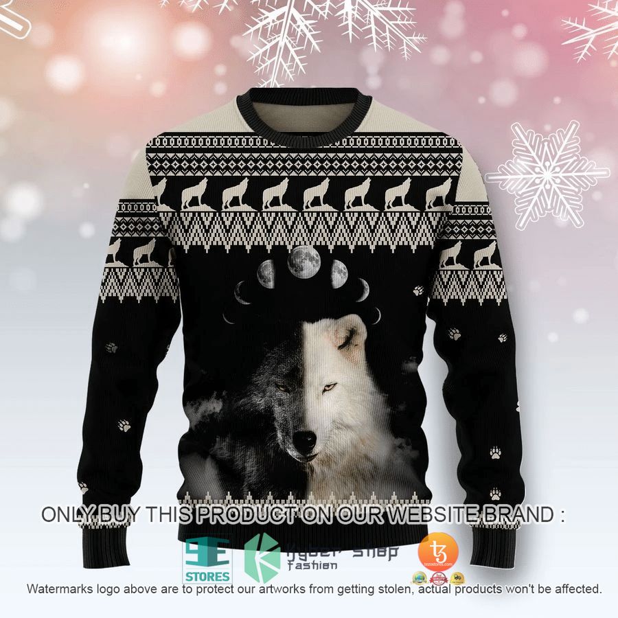 wolf moon white black white ugly sweater 1 56419