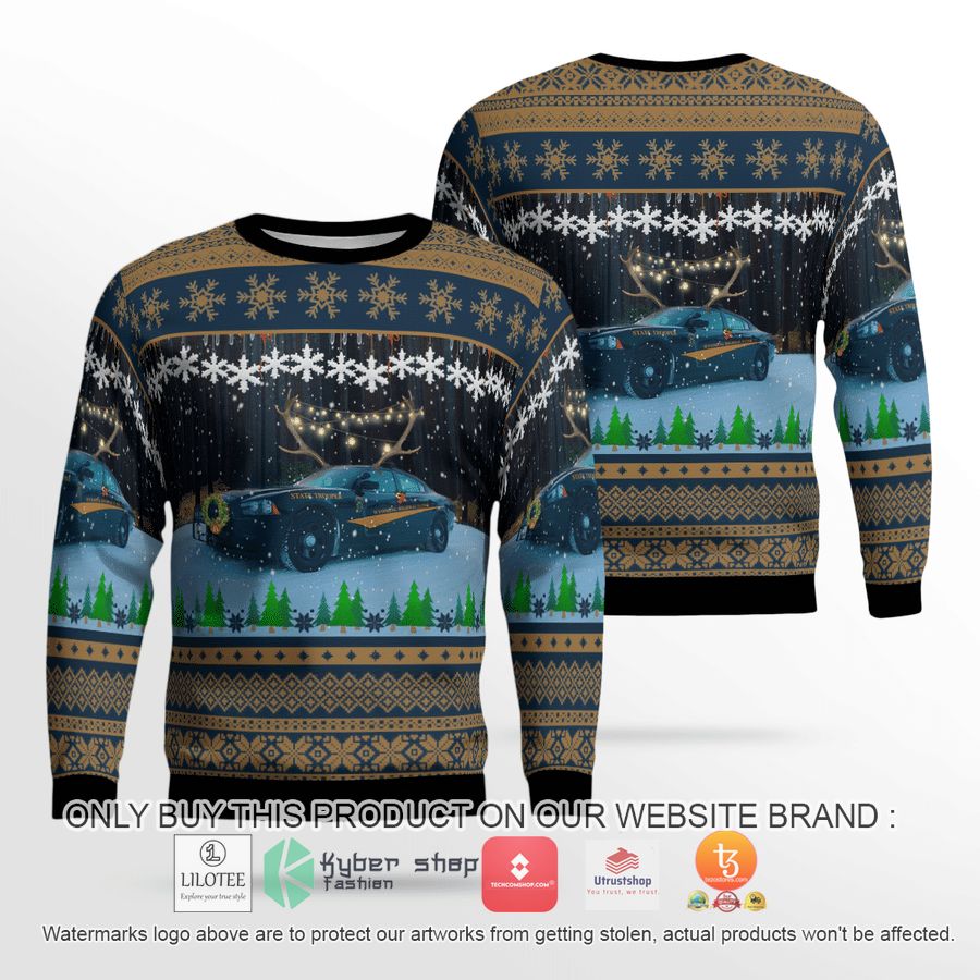 wyoming highway patrol christmas 3d sweater 1 72316