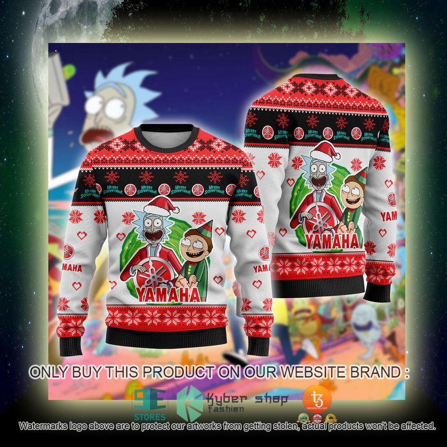 NEW Yamaha Car Rick and Morty Sweatshirt 4 yamaha car rick and morty ugly christmas sweater 4 22538