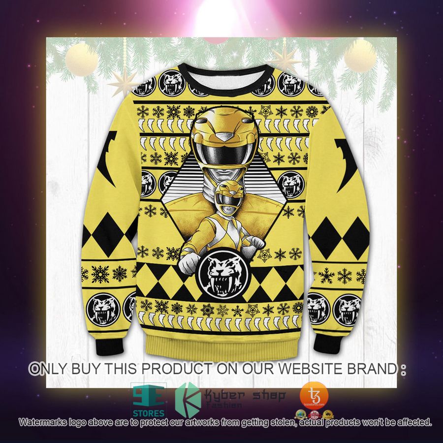 HOT Yellow Power Rangers Ugly Sweater 2 yellow power rangers ugly sweater 2 54450