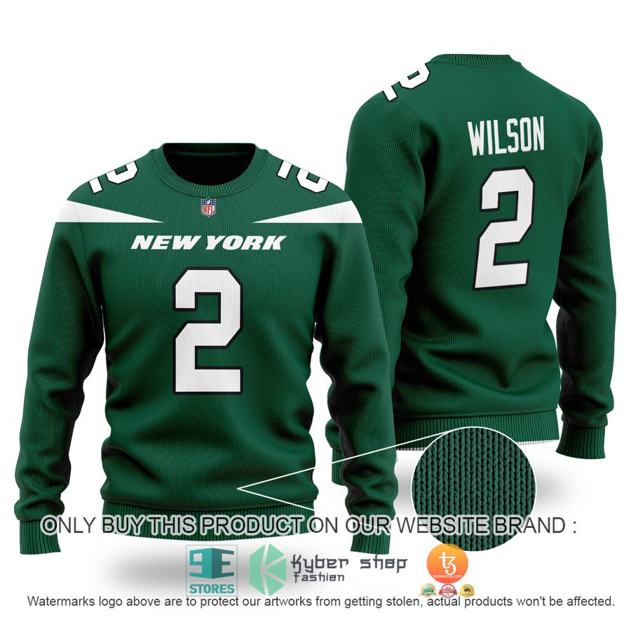 NEW Zach Wilson 2 New York Jets green Sweater 3 zach wilson 2 new york jets green sweater 1 88367