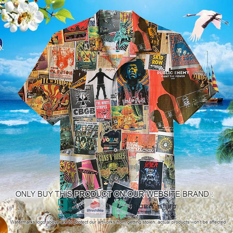 NEW 80s Rock Collage Hawaii Shirt 1 80s rock collage hawaiian shirt 1 63333