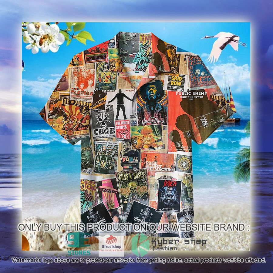 NEW 80s Rock Collage Hawaii Shirt 3 80s rock collage hawaiian shirt 3 5519
