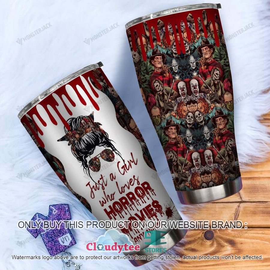 Personalized Just A Girl Who Loves Horror Movies Tumbler 1