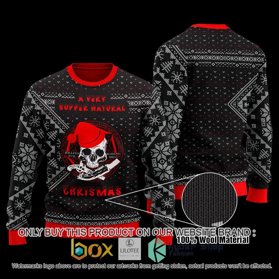 a very supernatural christmas skull wool sweater 1 38002