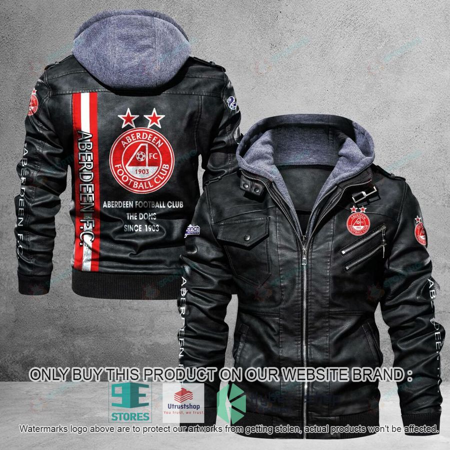 NEW Aberdeen F.C The Dons Since 1903 Men Leather Jacket 4 aberdeen f c the dons since 1903 leather jacket 1 35389