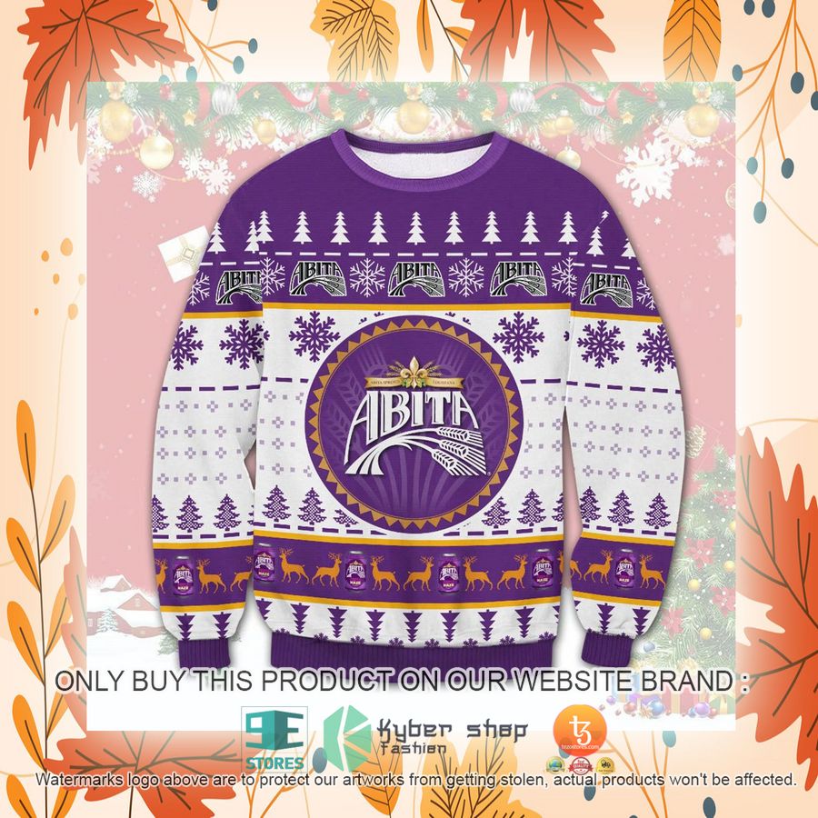 NEW Abita Beer white purple Christmas Ugly Sweater 2 abita beer white purple ugly christmas sweater 2 55083