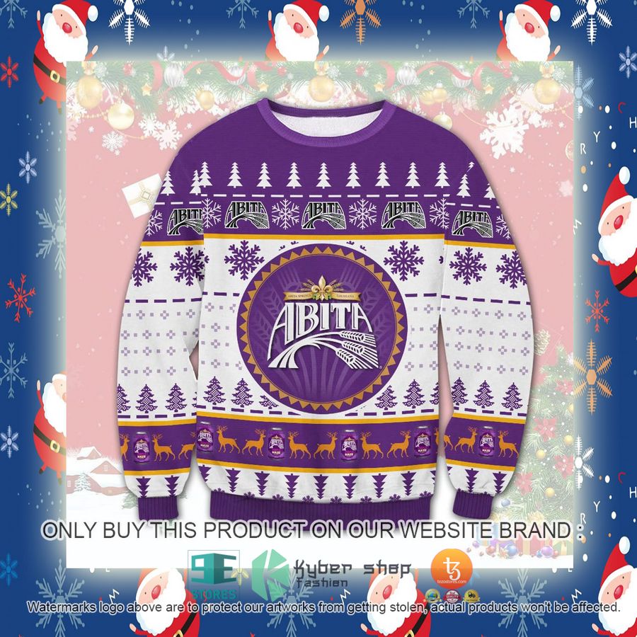 NEW Abita Beer white purple Christmas Ugly Sweater 4 abita beer white purple ugly christmas sweater 4 10259