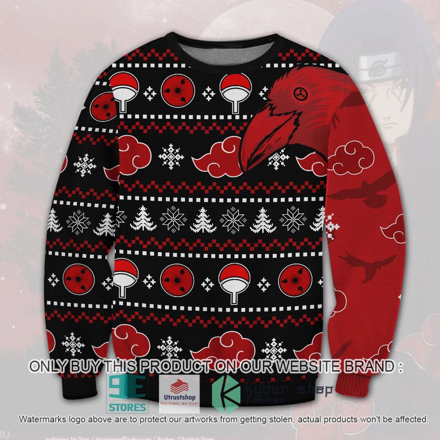 akatsuki itachi symbolic crows naruto ugly christmas sweater 1 63304