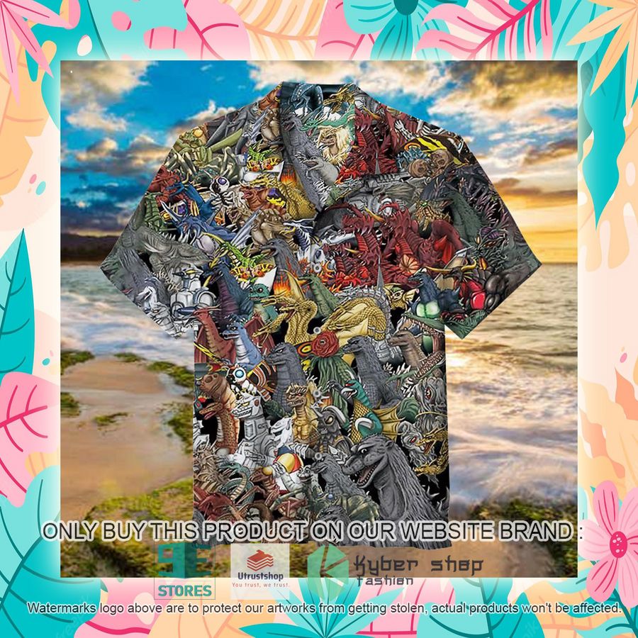 NEW All Godzilla Monsters Hawaii Shirt 4 all godzilla monsters hawaiian shirt 4 3532