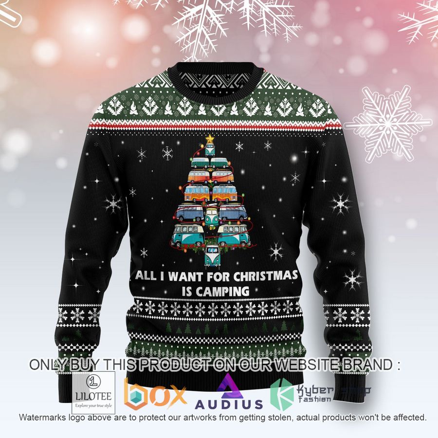 all i want for christmas is camping ugly christmas sweater 1 48505