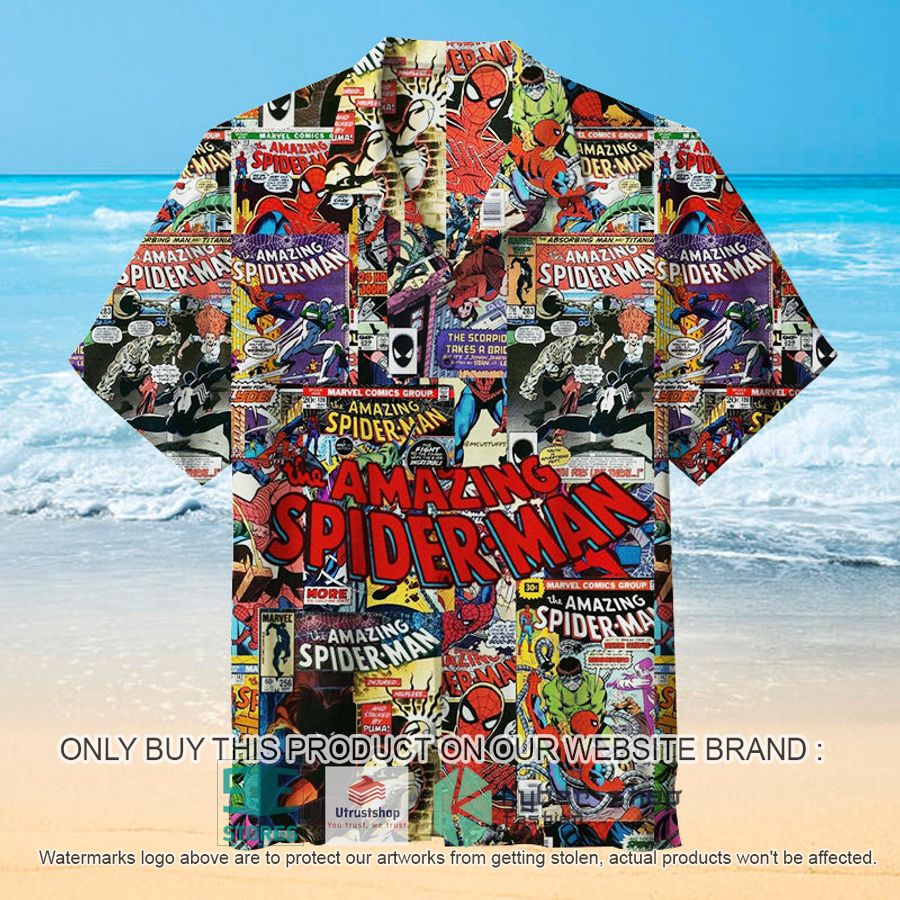 amazing spiderman covers hawaiian shirt 1 61756