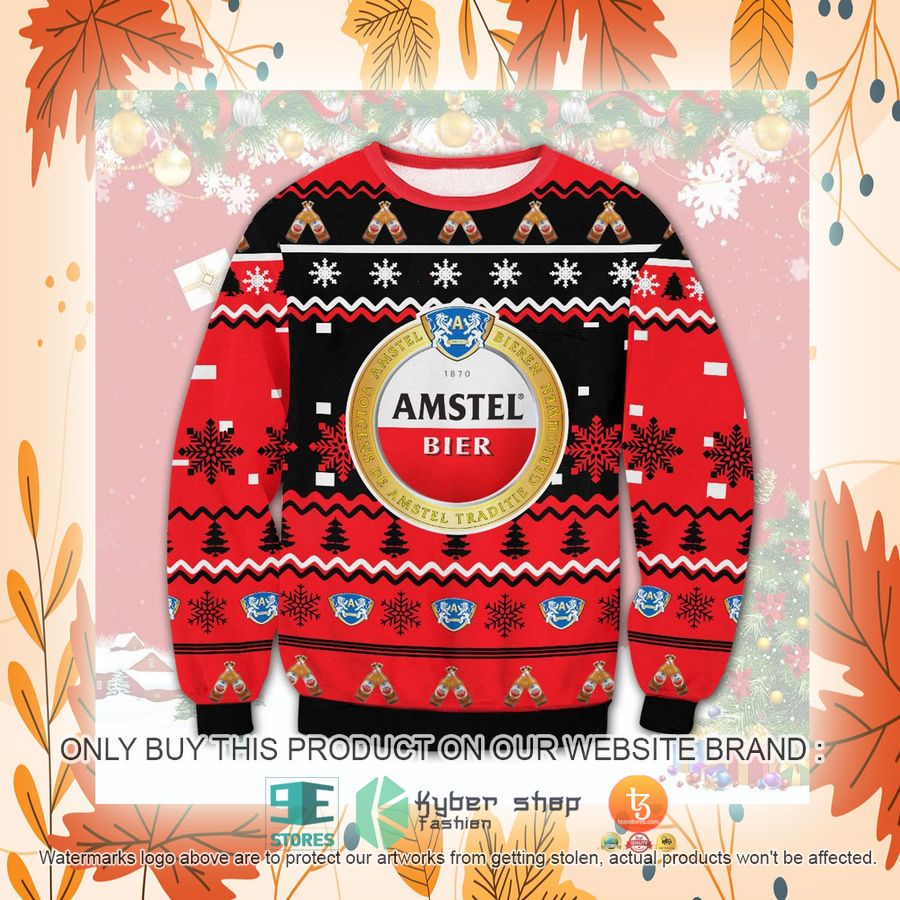 NEW Amstel Bier black red Christmas Ugly Sweater 2 amstel bier black red ugly christmas sweater 2 67731