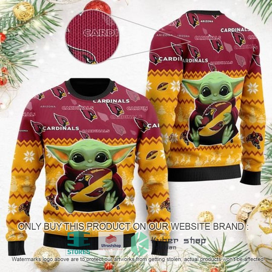 arizona cardinals baby yoda ugly chrisrtmas sweater 1 30168