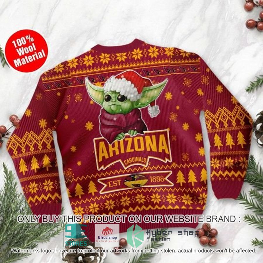 NEW Arizona Cardinals Cute Baby Yoda Grogu Ugly Sweater 3 arizona cardinals cute baby yoda grogu ugly chrisrtmas sweater 3 94803