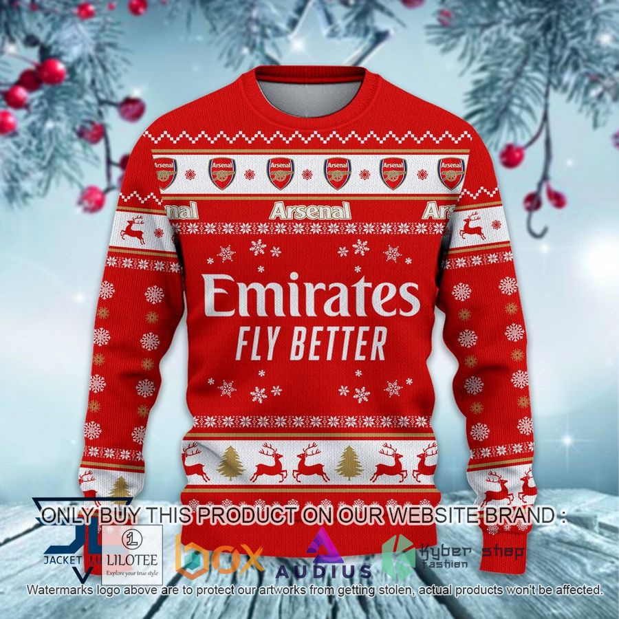arsenal f c ugly christmas sweater 2 98900