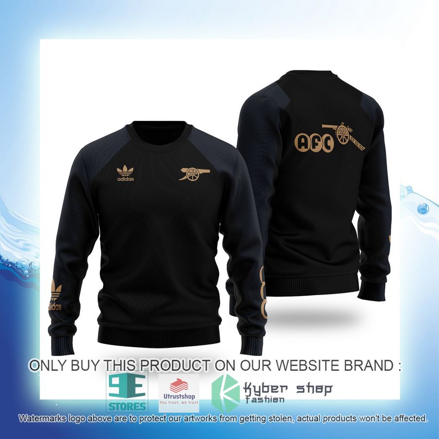 NEW Arsenal FC logo black blue Ugly Christmas Sweater 4 arsenal fc logo black blue ugly christmas sweater 4 32742