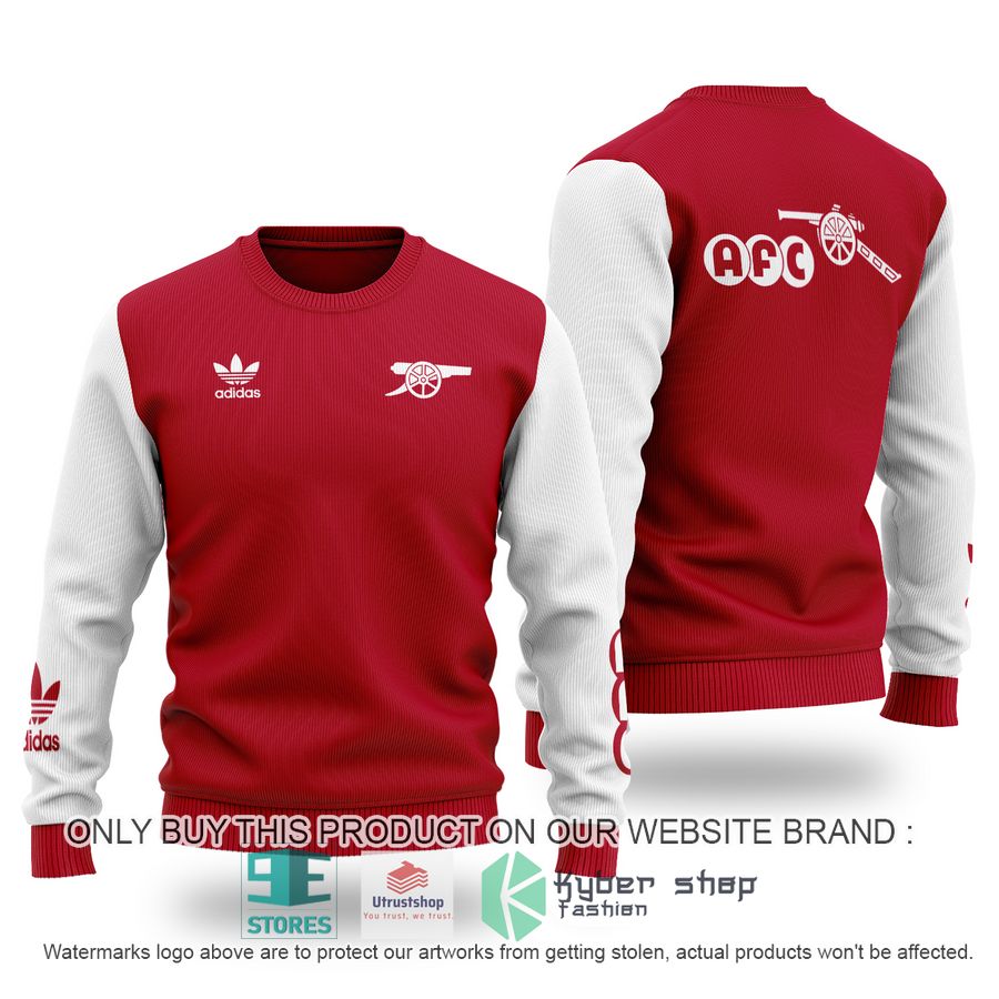 arsenal fc white red ugly christmas sweater 1 61129