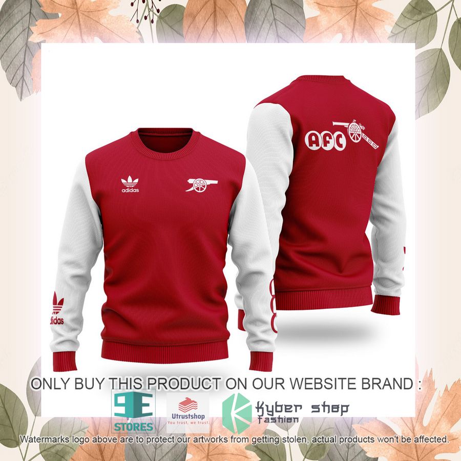 arsenal fc white red ugly christmas sweater 2 52049