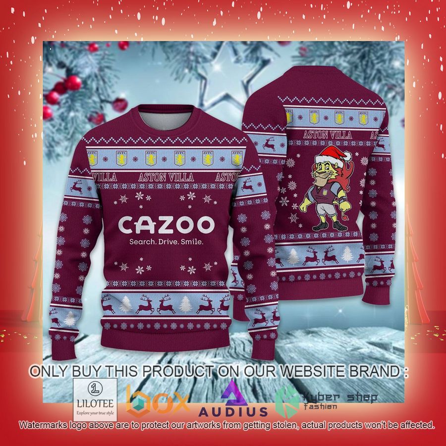 Aston Villa F.C Ugly Christmas Sweater 13 aston villa f c ugly christmas sweater 13 17131
