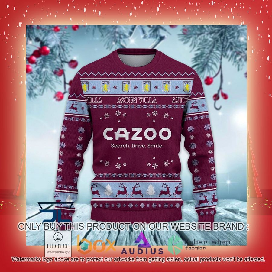 Aston Villa F.C Ugly Christmas Sweater 15 aston villa f c ugly christmas sweater 15 94338