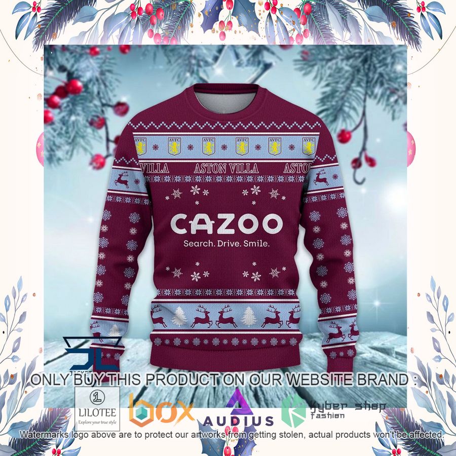 Aston Villa F.C Ugly Christmas Sweater 24 aston villa f c ugly christmas sweater 24 14939