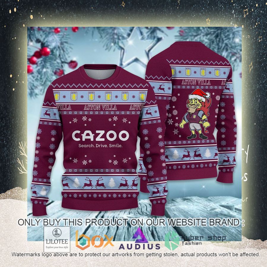Aston Villa F.C Ugly Christmas Sweater 7 aston villa f c ugly christmas sweater 7 25202