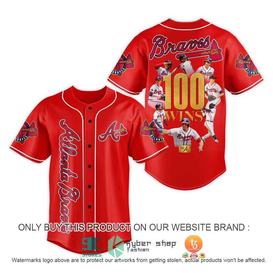 atlanta braves 100 wins baseball jersey 1 76707