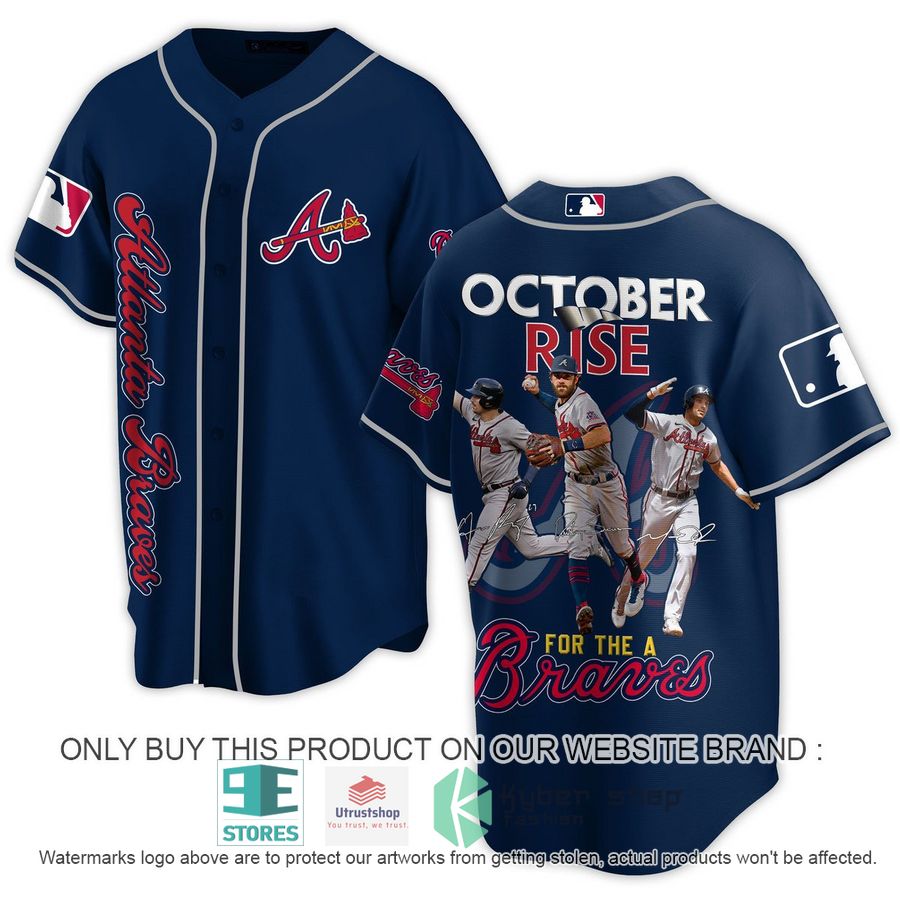 atlanta braves october rise for the a braves dark blue baseball jersey 1 9123