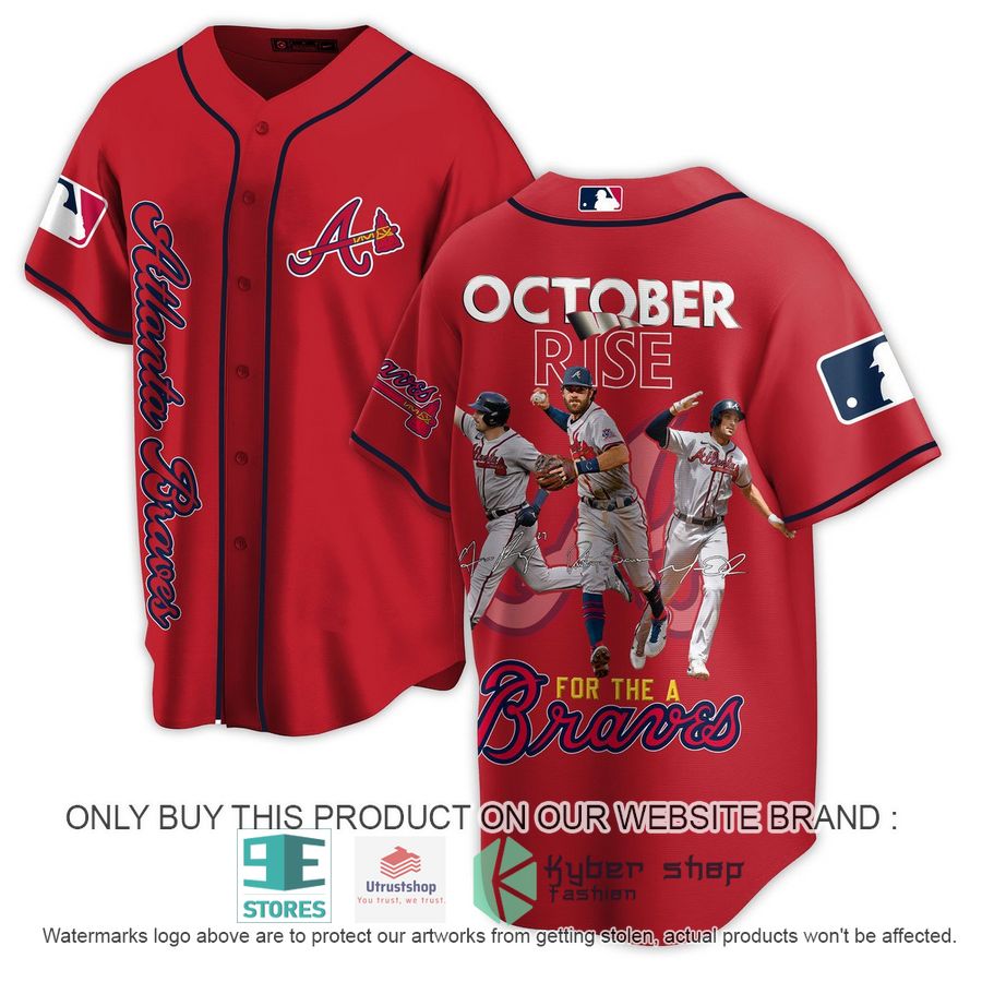 NEW Atlanta Braves October Rise For The A Braves red Baseball Shirt 1 atlanta braves october rise for the a braves red baseball jersey 1 86937