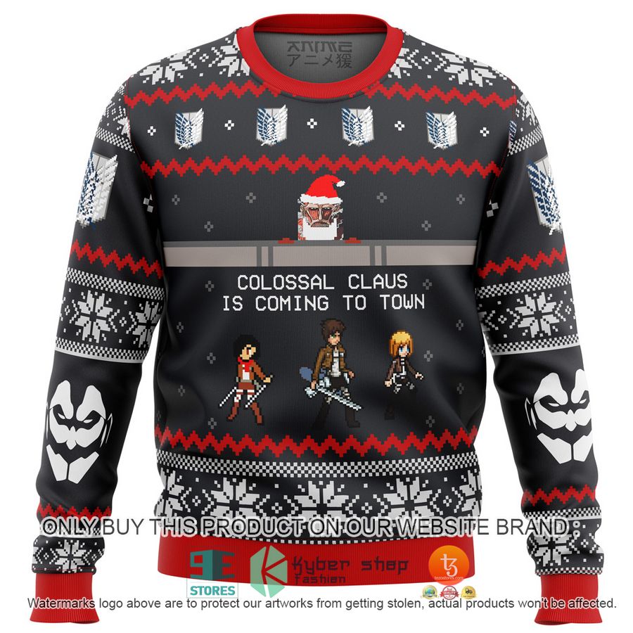 attack on titan colossal claus knitted wool sweater 1 24745