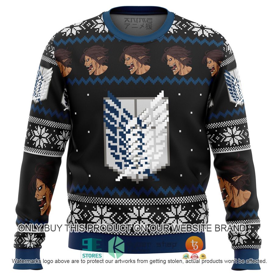 attack on titan survery corps knitted wool sweater 2 20160
