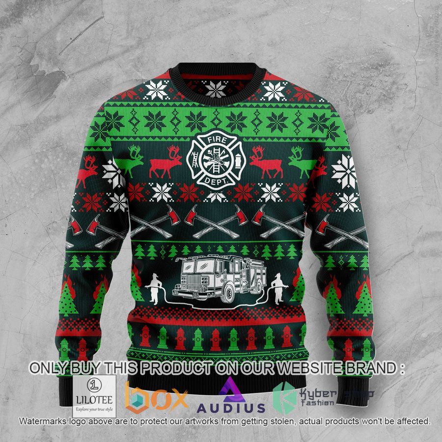 awesome firefighter ugly christmas sweater 1 91618